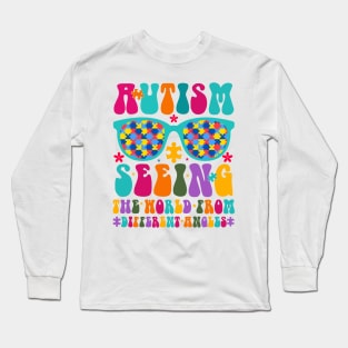Autism seeing the world from different angles Autism Awareness Gift for Birthday, Mother's Day, Thanksgiving, Christmas Long Sleeve T-Shirt